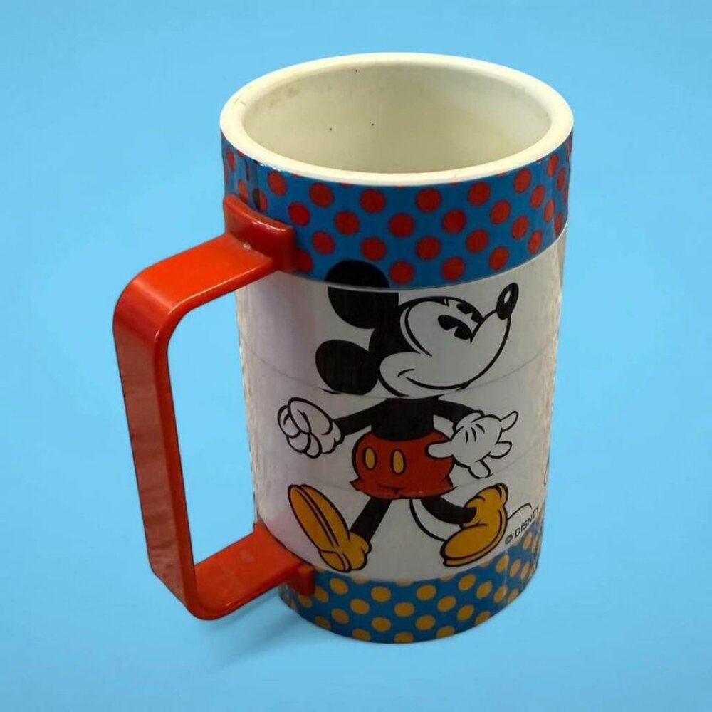 Vintage Collectible Disney Mickey Mouse Rotating Swivel Plastic Kids Cup